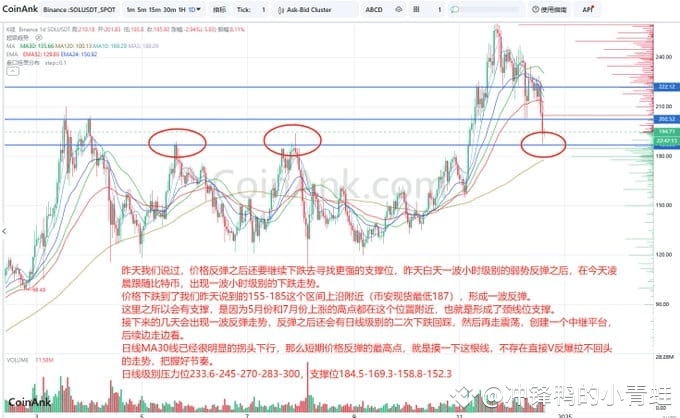SOL价格分析：短期反弹后的二次探底与震荡筑底